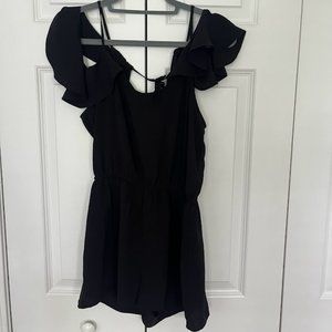 Black Off the Shoulder Romper - M